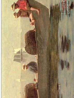 Three Boys in a Dory Canvas Art Print